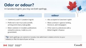 odor or odour canada