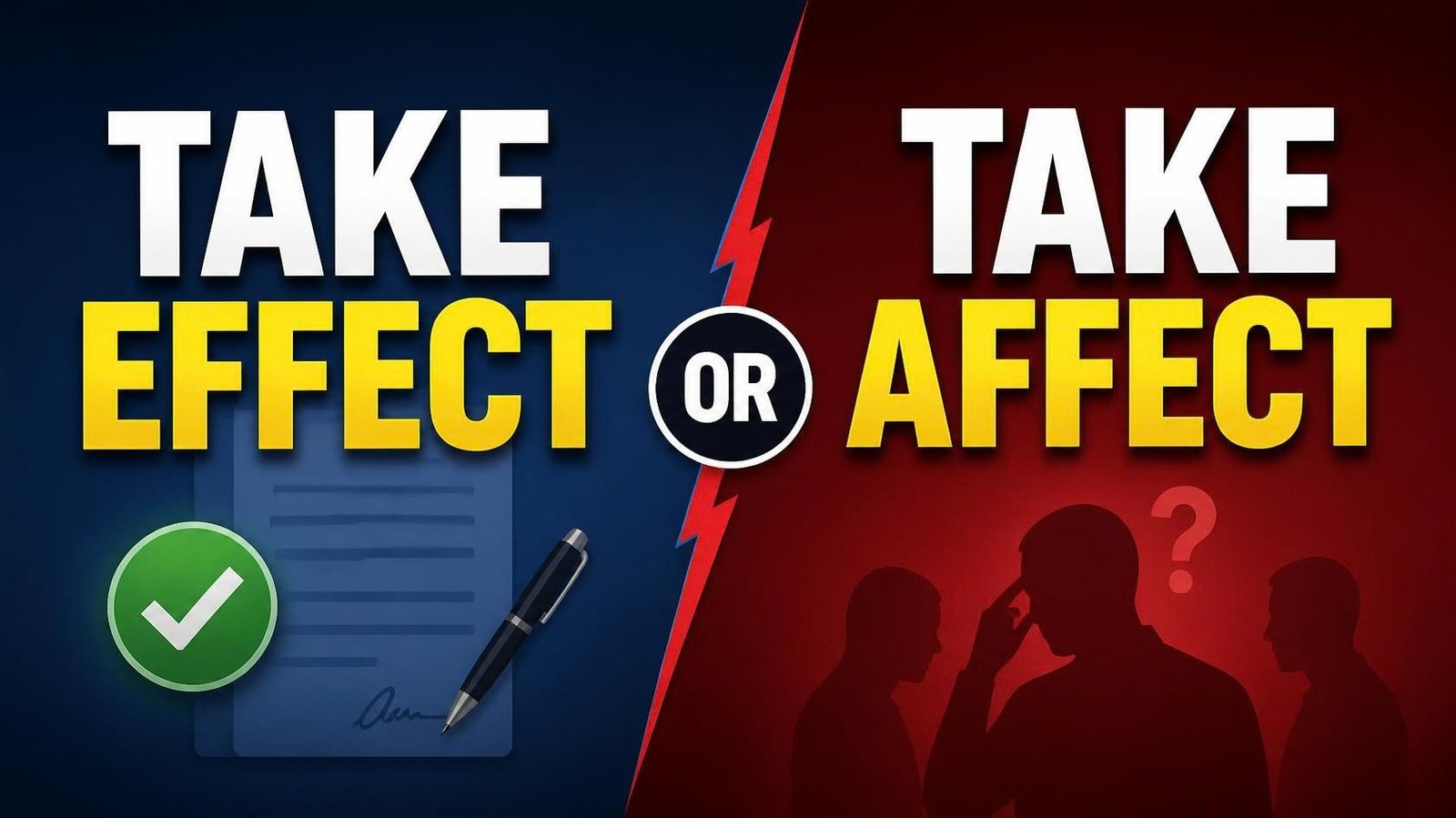 take effect or take affect